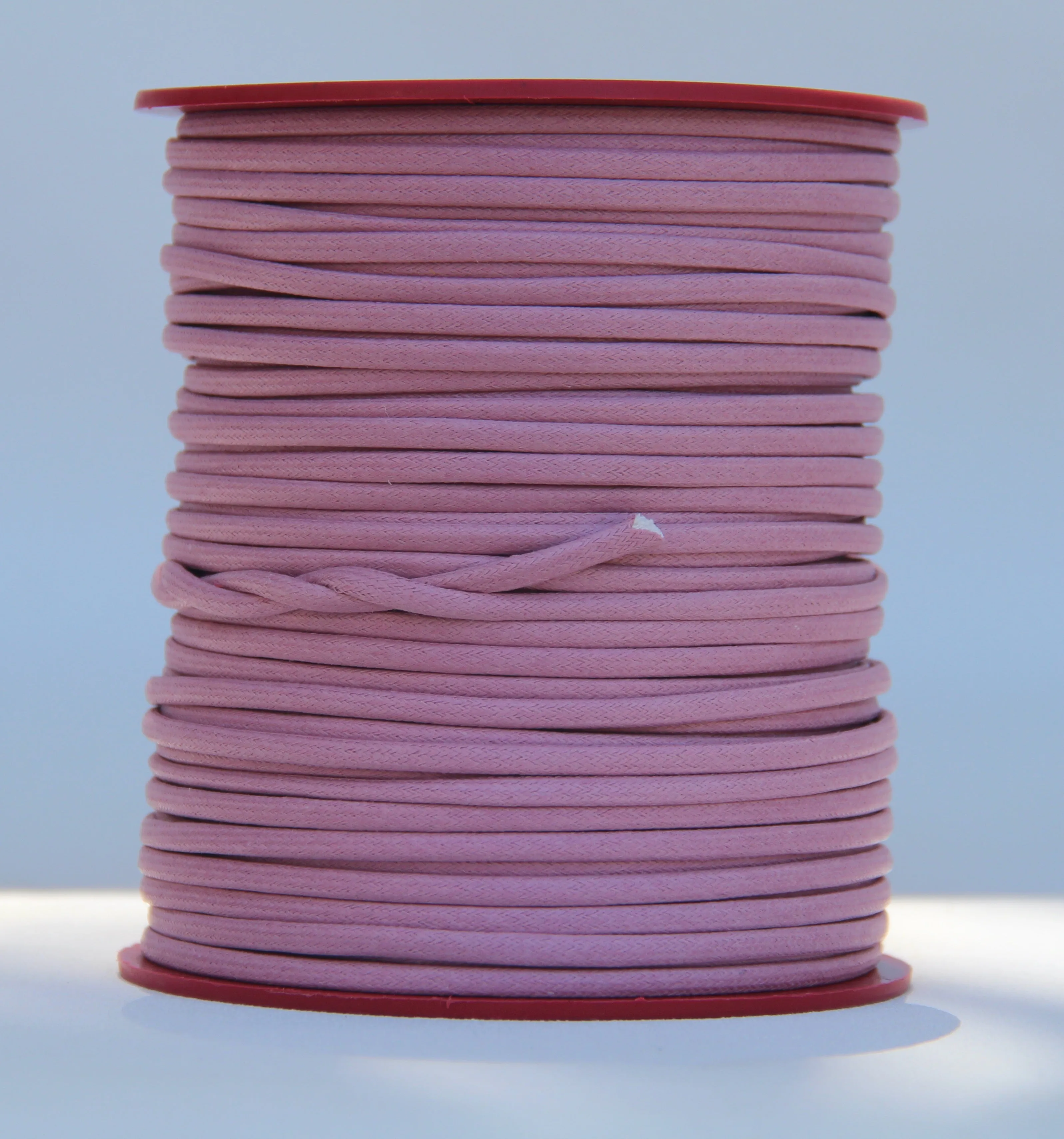 100% Natural Beeswax  Flat Cotton Cord - 4mm - Blush