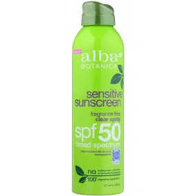 Alba Botanica Sensitive Sunscreen Fragrance Free Spf 50, 6 Oz