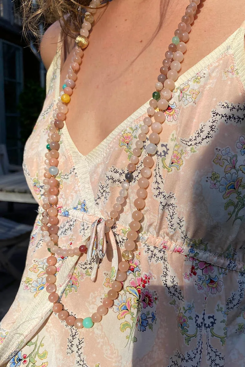 Bead collier Pearls, Blush 90 cm.