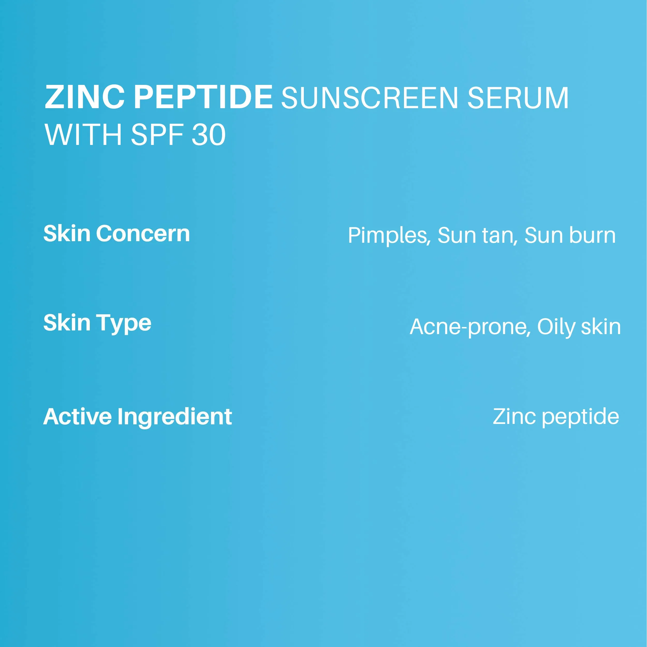 DERMDOC by Purplle Zinc Peptides* Sunscreen Serum SPF 30 (30ml) | lightweight sunscreen | no white cast | acne fighting sunscreen | sun cream for oily skin & all skin types