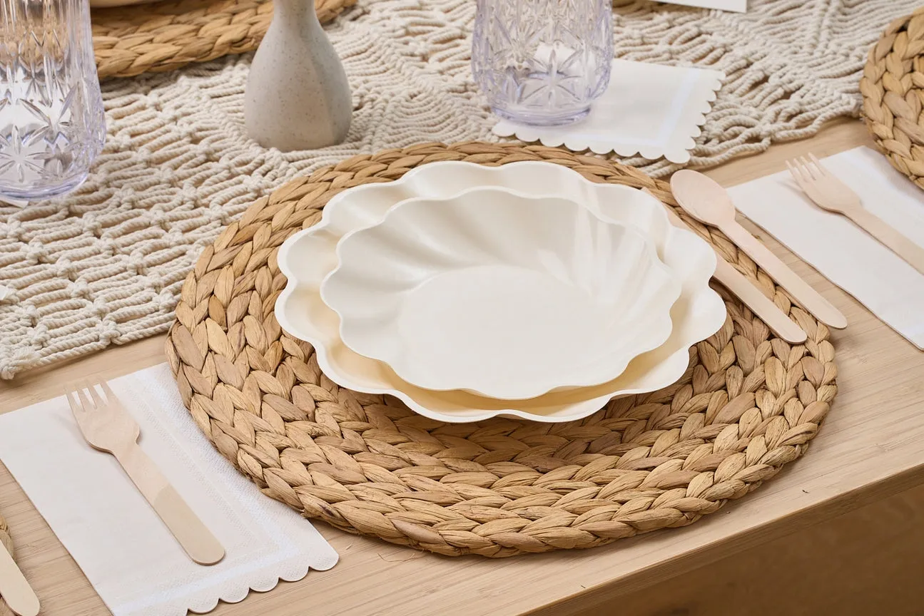 ECO COMPOSTABLE DINNER PLATE CREAM 8PK