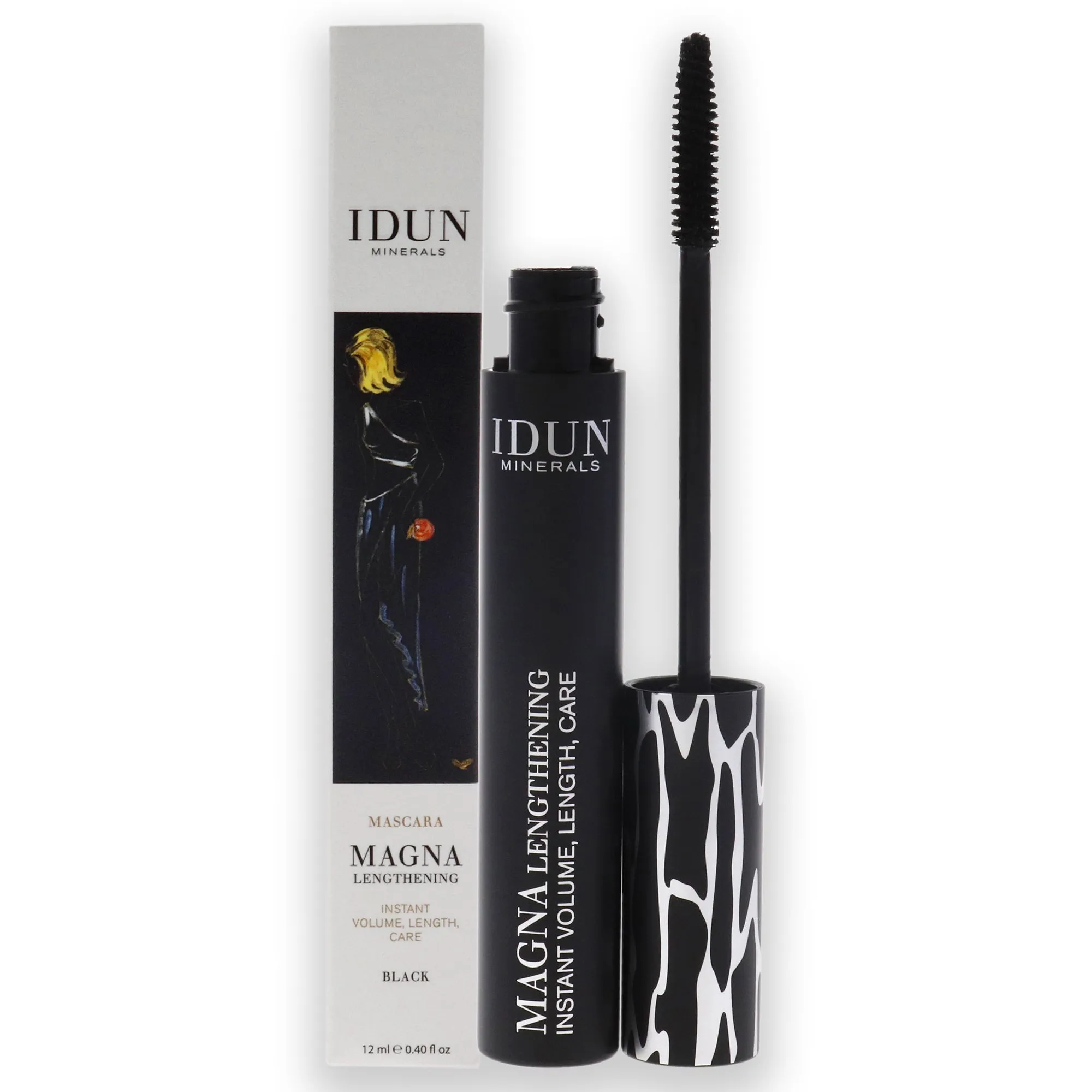 Magna Lengthening Mascara - 009 Black by Idun Minerals for Women - 0.40 oz Mascara