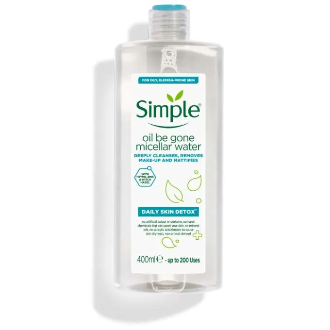 SIMPLE DAILY SKIN DETOX OIL BE GONE MICELLAR WATER